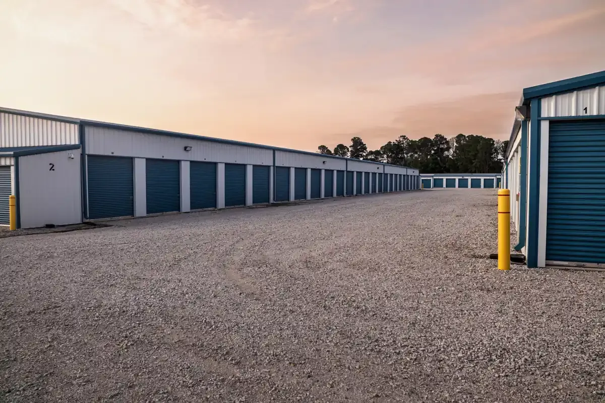 Storage units and drive aisle KO Storage of Azle, TX